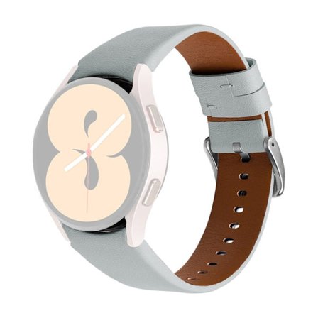 Klockarmband i äkta läder till Samsung Galaxy Watch 4 - Grå