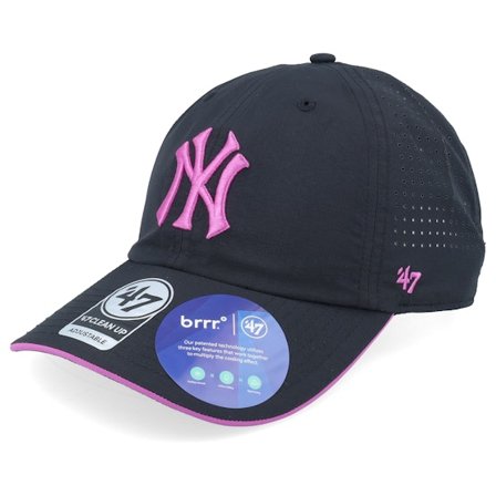 47 Brand - MLB Zwart unconstructed Cap - New York Yankees MLB 47 Clean Up Cap Black Dad Cap @ Hatstore