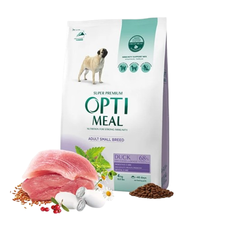 Optimeal - Adult & Senior Small Digestive & Dental Care Duck 4 kg - Hund - Hundefôr & hundemat - Tørrfôr for hund - ZOO.no