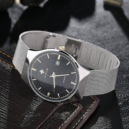 Wwoor Super Tynn Enkel Vanntett Kvarts Klokker Casual