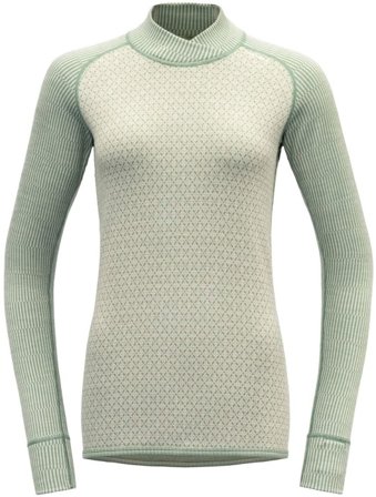 Devold - Kvitegga Merino 230 Cross Neck Woman Raw White - Underställströjor - Merinoull