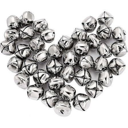 100 kpl Joulukulkuset, Metalliset askartelukellot irtotavarana, Joulujuhlakoristeluun DIY Korujen valmistukseen - Hopea - 6mm_SZXM