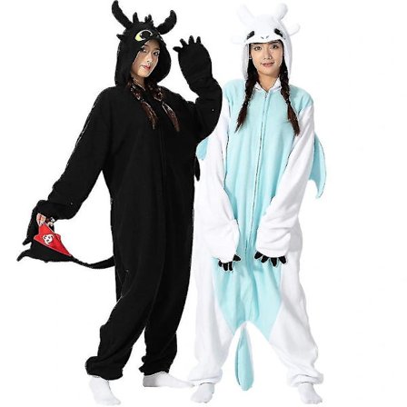 Voksen Kigurumi Onesie Tegneserie Tannløs Pyjamas For Voksne Kvinner Menn Dyr Pyjamas Hjemmeklær Halloween Cosplay Festdrakt Svart S Passer 145-158cm