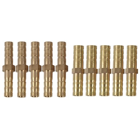 10 st Slang hulling koppling inre dia luft gas rak slang rör hulling koppling, 5 st 8 mm & 5 st 6 mm