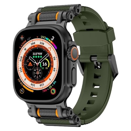 Apple Watch Ultra 2 (49mm) Armband Rotation Axis Silikon - Grön