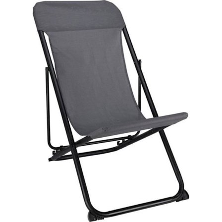 Chaise longue - transat - solstol Progarden FOLDABLE CHAIR I STÅL TEXTILÄN GRAPHITE