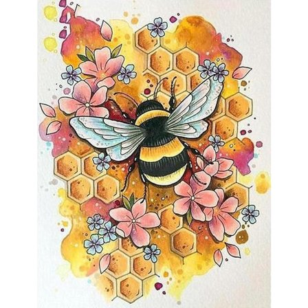 Timanttimaalaussarja aikuisille, Mehiläiskuvio, 5D-timanttimaalaus pyöreillä timanteilla, DIY-askartelu, Sopii kodin sisustukseen, seinäkoristeeksi, 