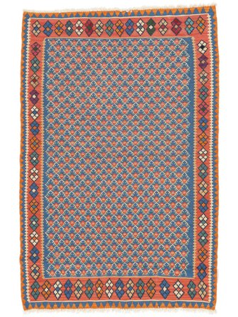Liten Kelim Senneh Fine Matta 104X158 Ull