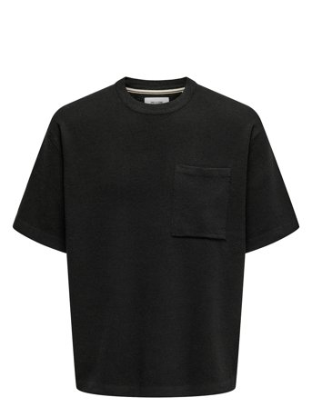ONLY & SONS Onsgary Life Ovz 12 Ss Crew Knit - Black - XL