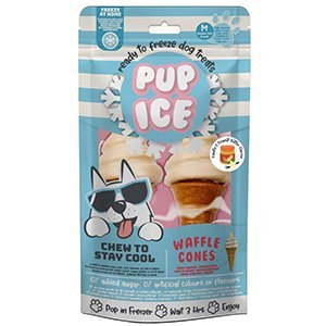Pup Ice Våffelglass Vanilj/Jordnötssmör, 2 st