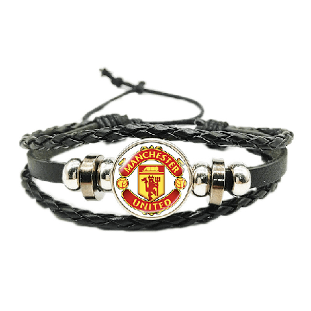 Gos - Fotballfan Tid Juvel Vev Justerbart Lær Tau Armbånd Manchester United