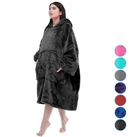Oversized Wearable Blanket Hoodie Sweatshirt Extra Warm Long With Giant Pocket
