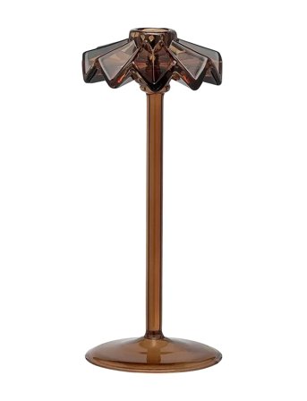 Anna + Nina Tall Frilly Candle Holder - Brown - H10CM