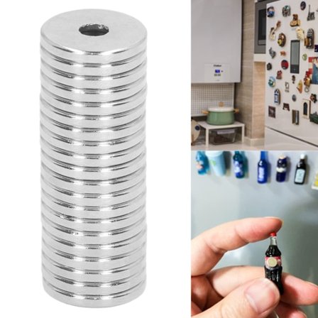 20 stk. Hulmagneter 20x3mm Neodym Skive Ringmagnet M5 Sjældne Jordartersmetaller Rund Magnet til Fastgørelse