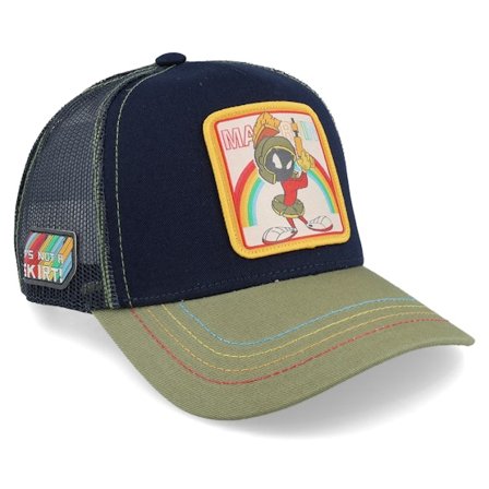 Capslab - Blå trucker Keps - Looney Tunes Marvin the Martian Navy/Olive Trucker @ Hatstore