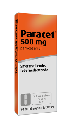 Paracet 500 mg avlange filmdrasjerte tabletter 20 stk