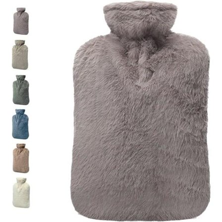 Varmtvannflaske med trekk, 2L PVC-varmtvannflaske for nakke, skuldersmerter og håndvarmer, menstruasjonssmerter, varmkompress og kald terapi (grønn)