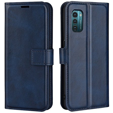 Hållbart konstläder Nokia G11 / Nokia G21 fodral med plånbok - Blå