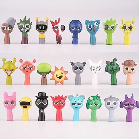 24 stk. Sprunki Minifigursett – Anime PVC-modellleker – Incredibox Actionfigurer for barn