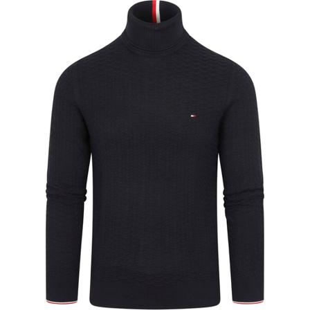 Tommy Hilfiger, Tommy Hilfiger Coltrui Structuur Donkerblauw Blauw, Heren, Maat:2XL,Katoen
