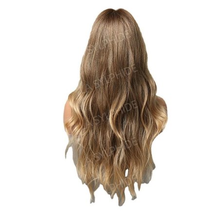 Lång naturlig lockig ombre peruk för naturligt hår.