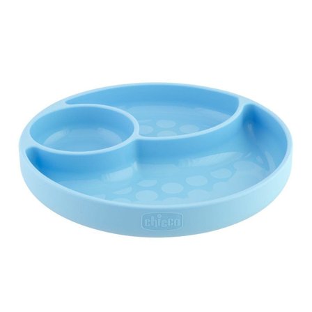 Chicco Piatto Silicone Con Ventosa Blu 1 Pezzo
