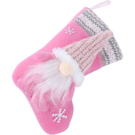 Vaaleanpunainen joulu sukka ripustamiseen joulukuusen koristeluun