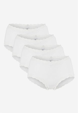 Cellbes of Sweden - Hipstertruse med blonder Ella 4-pack i hvit for damer i størrelse 34/36