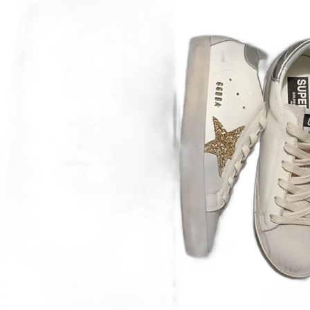 Golden Goose vita sneakers med glitterstjärna