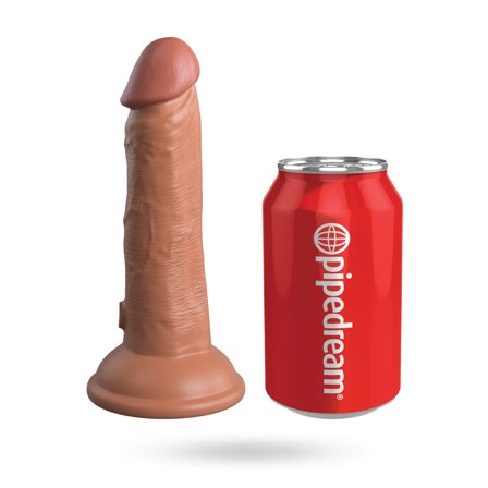 King Cock Elite 15CM Vibrating Silicone Dual Density Cock - Tan - Vuxen.dk: For hende