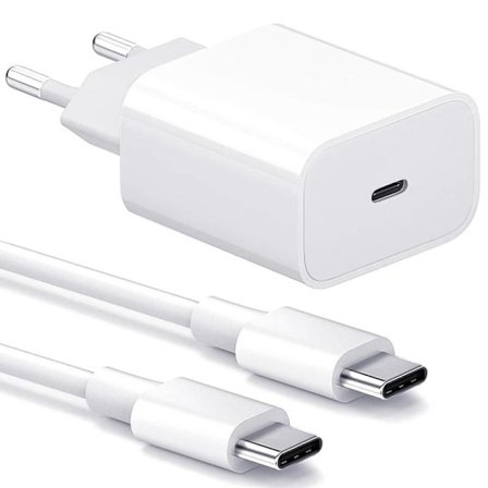 Laddare för iPhone - Snabbladdare - Adapter + Kabel 20W USB-C Vit 3-Pack iPhone