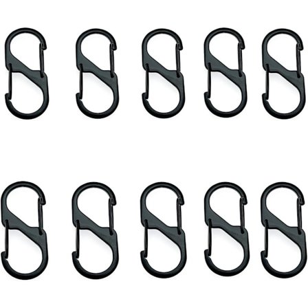 10 stk Karabinkrokker Dobbel Formet Metallåpning Karabinkrok