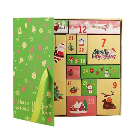 2025 Uudelleentäytettävä joulukalenteri Joulun odotus -pakkauslaatikko, jossa 24 yllätysluukkua