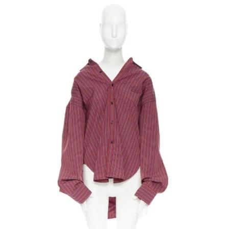 Balenciaga Vintage, Pre-owned Shirts Rood, Dames, Maat:S,Katoen,gestreept