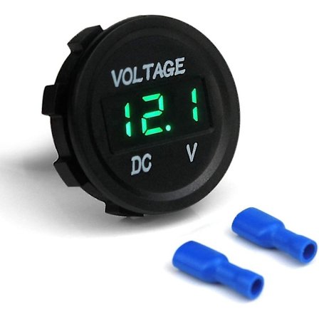 Vanntett universell digital voltmeter - Grønn LED-skjerm (12-24v) for bil, motorsykkel, lastebil
