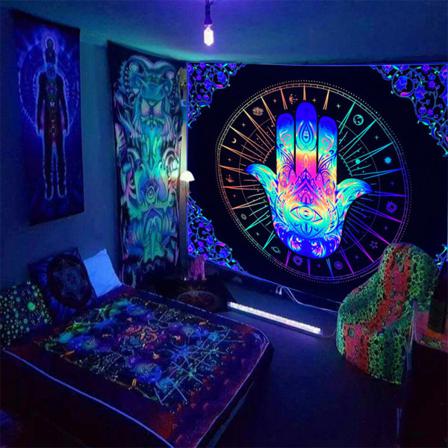 Blacklight Trippy Tapestry Psykedelisk Vägghängande
