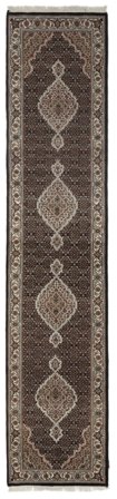 Tabriz Royal Rug Oriental Runner Black/Brown (Wool, India)