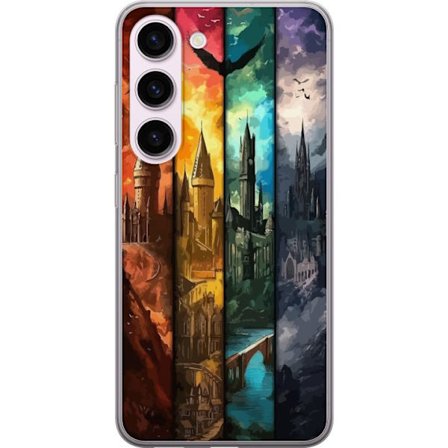 Kompatibel Mobilcover til Samsung Samsung Galaxy S23 Fire magiske slotte i forskellige elementfarver, episk fantasykunst med ild vand luft og mørke i