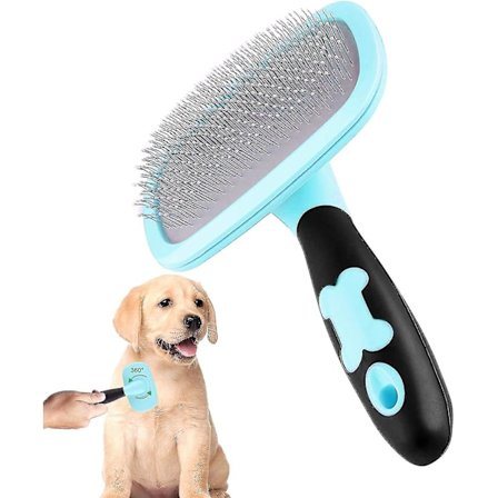 Slicker-harja, suuri, 360 asteen pyörivä joustava slicker-harja pitkäkarvaiselle koiralle (suuri, sininen)