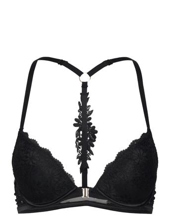 Secrete - Bra No. 2 - Plunge Push Up Bra Lingerie Bras & Tops Plunge Bras Svart Etam*Betinget Tilbud