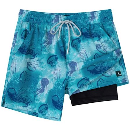 SURFCUZ badbyxor med kompressionsfodrade stretchbadshorts Jellyfish-Po-