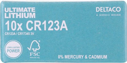 Deltaco Ultimate Lithium, 3V, CR123A, 10 pk