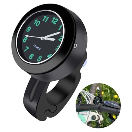 Sort Motorcykel Ur 22-25mm Diameter Vandtæt Lysende Styr Ur Styrmontering til Motorcykel Elbil