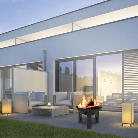 Practo Garden Eldfat med askfångare svart