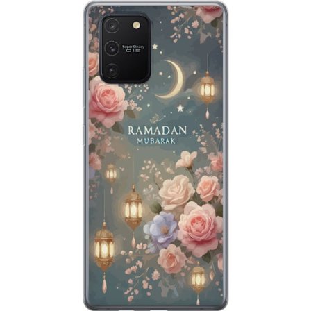 Kompatibel Mobilcover til Samsung Galaxy S10 Lite Mørk fantasy scene med menneske og dæmonisk væsen i ildelandskab med overnaturlig kraft