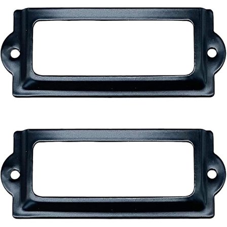 [24 kpl] Musta toimiston kirjaston tiedostokaapin korttitunnisteen pidike metallikehys 83 mm x 30 mm