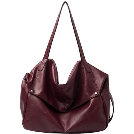 PU Läder Handväska Dam Röd Axelremsväska Messenger Crossbody Rymlig Praktisk