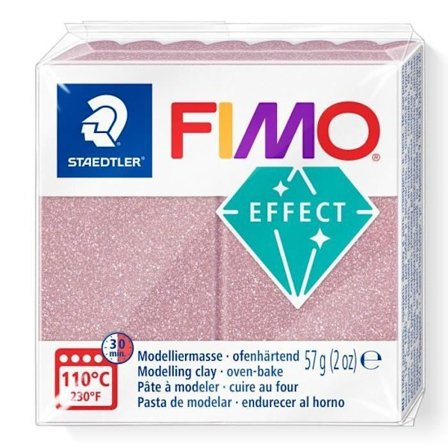 Modelllera - FIMO - Roséguld glitter - 57 g - Lätt att blanda - För barn