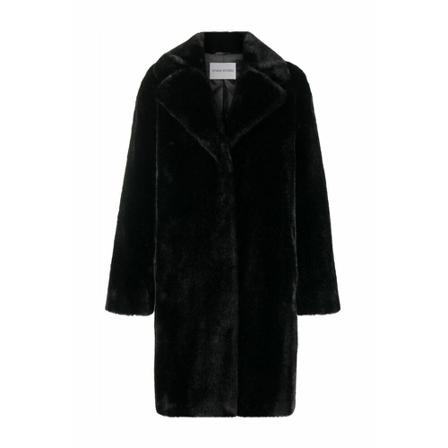 Stand Studio Faux Fur & Shearling Jakke Sort, Dame
