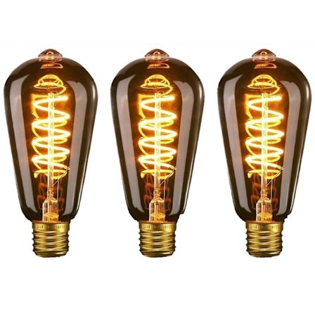 Himmennettävät Edison-lamput E27-kannalla, lämmin valkoinen 2200K LED Edison-lamppu 4W vastaa 40W, meripihkanvärinen lämmin valo spiraalihehkulangalla